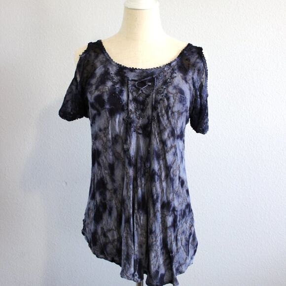 Advance Apparels Boho Tunic Blouse with Tassels and Cold Shoulder Free Size - Picture 1 of 7